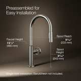 Billet® Pull-down kitchen sink faucet with two-function sprayhead