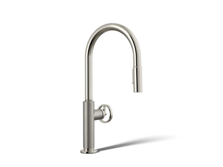 Billet® Pull-down kitchen sink faucet with two-function sprayhead