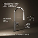 Billet® Pull-down kitchen sink faucet with two-function sprayhead