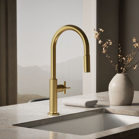 Billet® Touchless pull-down kitchen sink faucet with two-function sprayhead