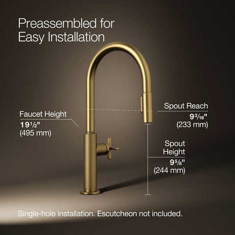 Billet® Touchless pull-down kitchen sink faucet with two-function sprayhead