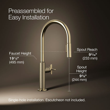 Billet® Touchless pull-down kitchen sink faucet with two-function sprayhead