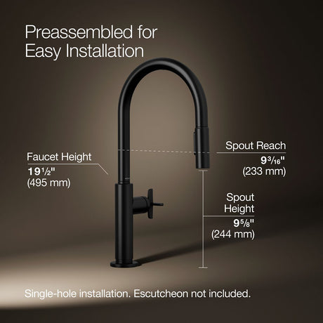Billet® Touchless pull-down kitchen sink faucet with two-function sprayhead