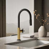 Billet® Touchless pull-down kitchen sink faucet with two-function sprayhead