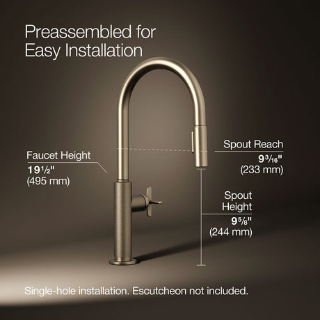 Billet® Touchless pull-down kitchen sink faucet with two-function sprayhead