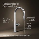 Billet® Touchless pull-down kitchen sink faucet with two-function sprayhead
