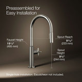 Billet® Touchless pull-down kitchen sink faucet with two-function sprayhead