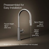 Billet® Touchless pull-down kitchen sink faucet with two-function sprayhead