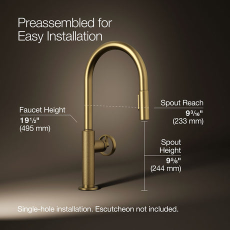 Billet® Touchless pull-down kitchen sink faucet with two-function sprayhead