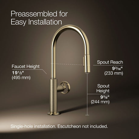 Billet® Touchless pull-down kitchen sink faucet with two-function sprayhead