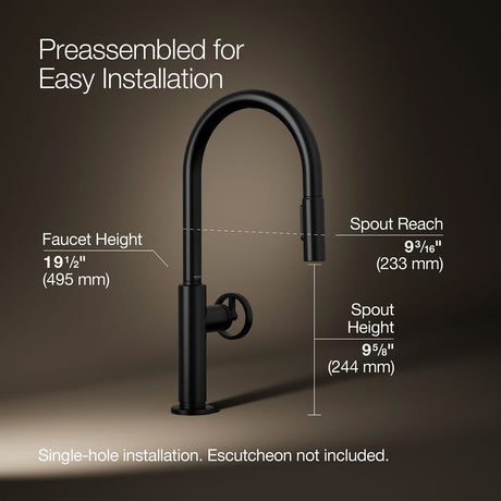 Billet® Touchless pull-down kitchen sink faucet with two-function sprayhead