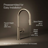 Billet® Touchless pull-down kitchen sink faucet with two-function sprayhead
