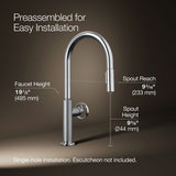 Billet® Touchless pull-down kitchen sink faucet with two-function sprayhead