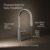 Billet® Touchless pull-down kitchen sink faucet with two-function sprayhead