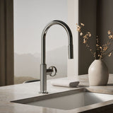 Billet® Touchless pull-down kitchen sink faucet with two-function sprayhead