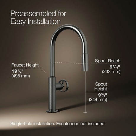 Billet® Touchless pull-down kitchen sink faucet with two-function sprayhead