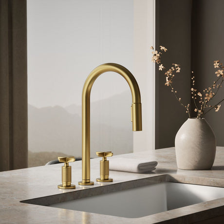 Billet® Pull-down kitchen sink faucet with two-function sprayhead
