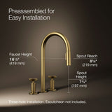 Billet® Pull-down kitchen sink faucet with two-function sprayhead