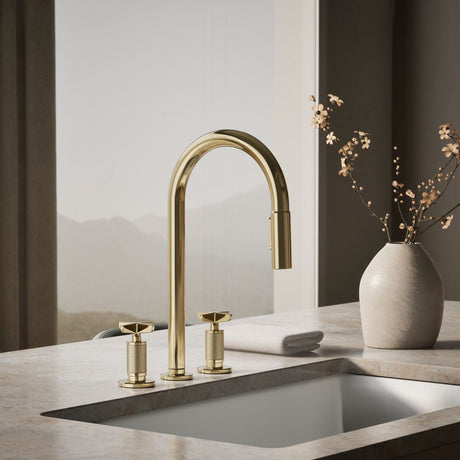 Billet® Pull-down kitchen sink faucet with two-function sprayhead