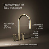 Billet® Pull-down kitchen sink faucet with two-function sprayhead
