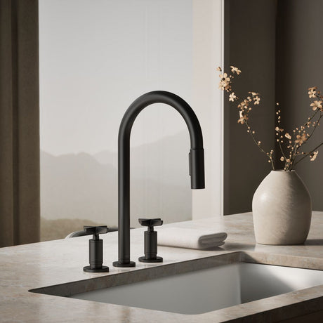 Billet® Pull-down kitchen sink faucet with two-function sprayhead