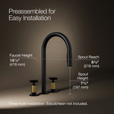 Billet® Pull-down kitchen sink faucet with two-function sprayhead