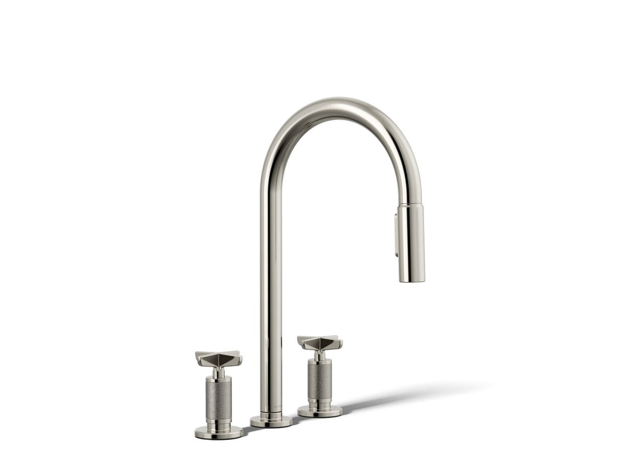 Billet® Pull-down kitchen sink faucet with two-function sprayhead