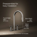 Billet® Pull-down kitchen sink faucet with two-function sprayhead