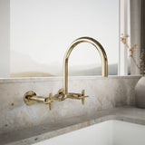 Billet® Two-hole wall-mount bridge kitchen sink faucet
