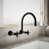 Billet® Two-hole wall-mount bridge kitchen sink faucet