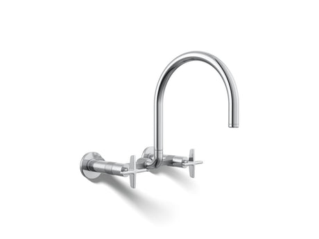 Billet® Two-hole wall-mount bridge kitchen sink faucet