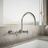 Billet® Two-hole wall-mount bridge kitchen sink faucet