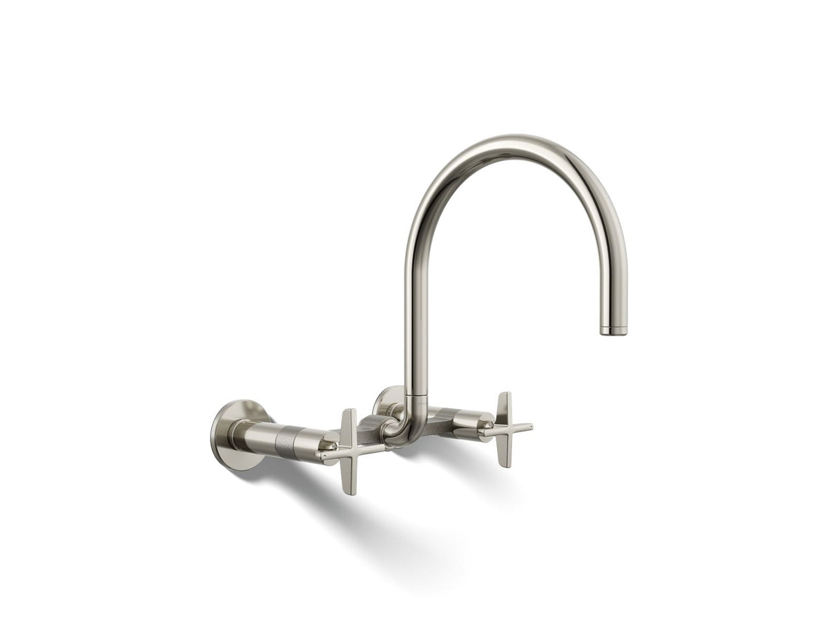 Billet® Two-hole wall-mount bridge kitchen sink faucet