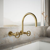 Billet® Two-hole wall-mount bridge kitchen sink faucet