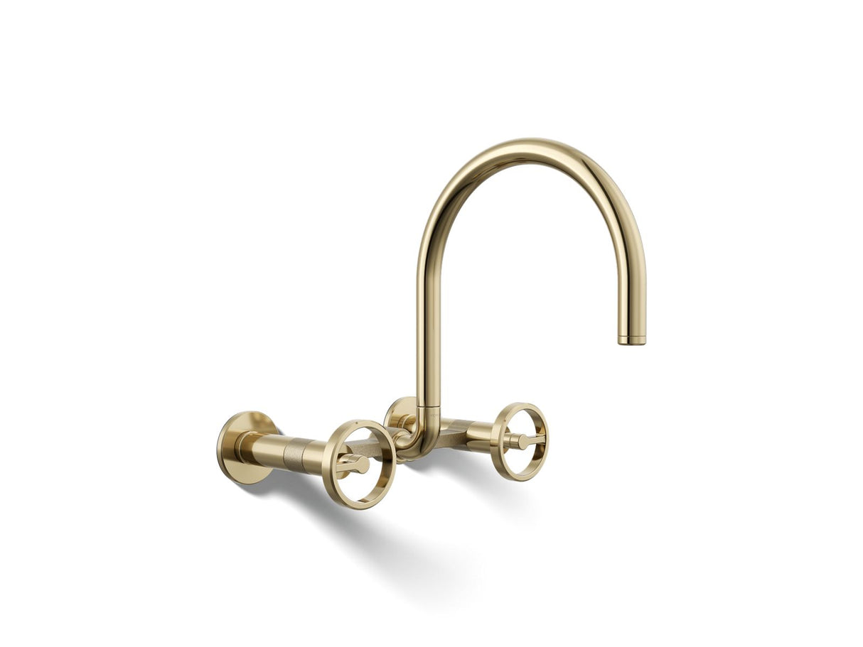 Billet® Two-hole wall-mount bridge kitchen sink faucet