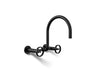 Billet® Two-hole wall-mount bridge kitchen sink faucet