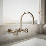Billet® Two-hole wall-mount bridge kitchen sink faucet