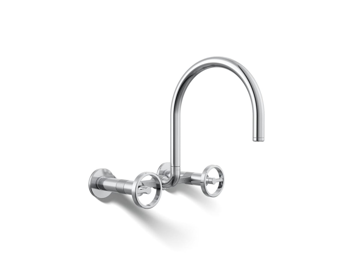Billet® Two-hole wall-mount bridge kitchen sink faucet