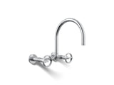 Billet® Two-hole wall-mount bridge kitchen sink faucet