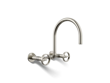 Billet® Two-hole wall-mount bridge kitchen sink faucet