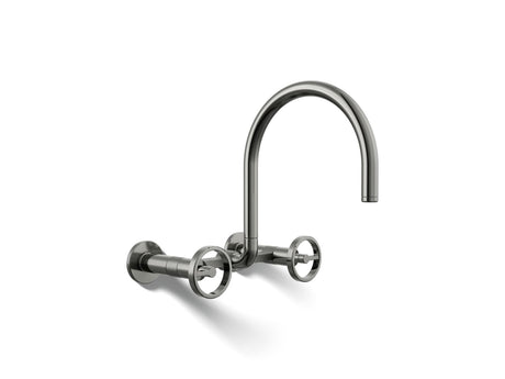Billet® Two-hole wall-mount bridge kitchen sink faucet