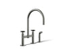 Billet® Two-hole bridge kitchen sink faucet with side sprayer