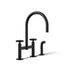 Billet® Two-hole bridge kitchen sink faucet with side sprayer