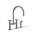 Billet® Two-hole bridge kitchen sink faucet with side sprayer