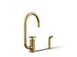 Billet® Single-handle bar sink faucet with two-function extended-reach spout and side sprayer