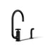Billet® Single-handle bar sink faucet with two-function extended-reach spout and side sprayer