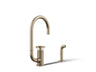 Billet® Single-handle bar sink faucet with two-function extended-reach spout and side sprayer