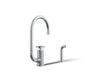 Billet® Single-handle bar sink faucet with two-function extended-reach spout and side sprayer