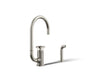 Billet® Single-handle bar sink faucet with two-function extended-reach spout and side sprayer
