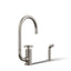 Billet® Single-handle bar sink faucet with two-function extended-reach spout and side sprayer